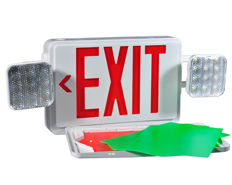JLEC2BCW-BI-COLOR LED Combo Darurat Exit Exit dengan LED Heads