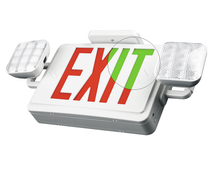 JLEC2BCW-BI-COLOR LED Combo Darurat Exit Exit dengan LED Heads