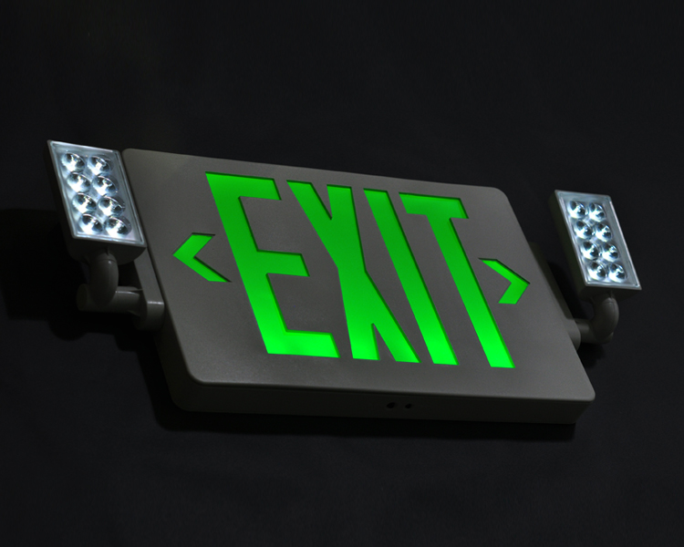 JLECD2GW-GREEN DARURAT FIRE EXIT Lampu dengan kepala LED