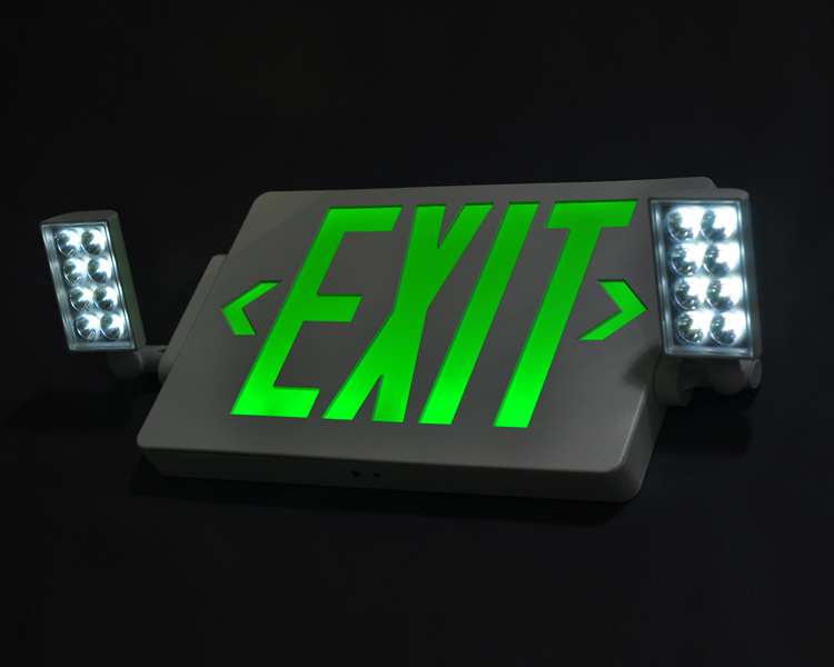 JLECD2GW-GREEN DARURAT FIRE EXIT Lampu dengan kepala LED