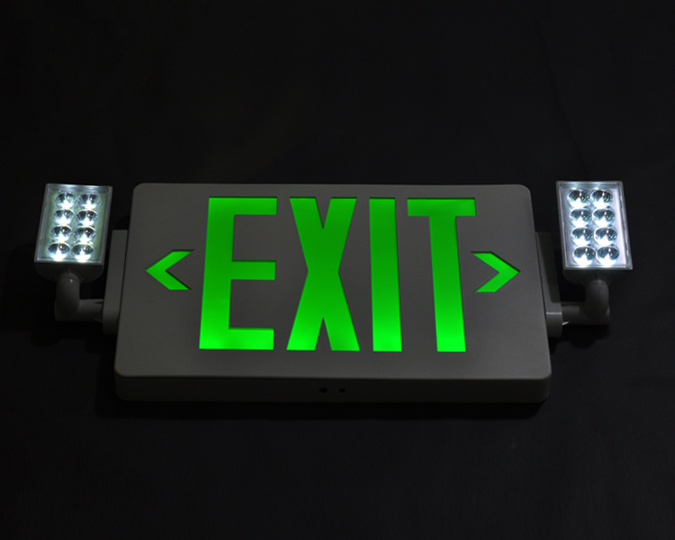 JLECD2GW-GREEN DARURAT FIRE EXIT Lampu dengan kepala LED