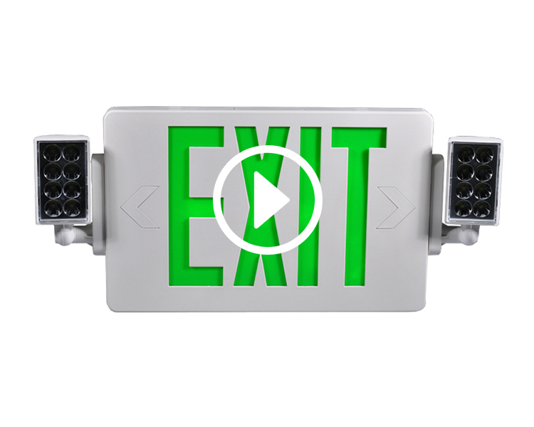 JLECD2GW-GREEN DARURAT FIRE EXIT Lampu dengan kepala LED