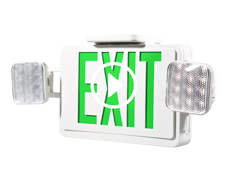 JLEC2GWRC-LED Exit Exit Sign Combo dengan jarak jauh yang mampu