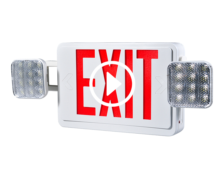 JLEC2BCW-BI-COLOR LED Combo Darurat Exit Exit dengan LED Heads