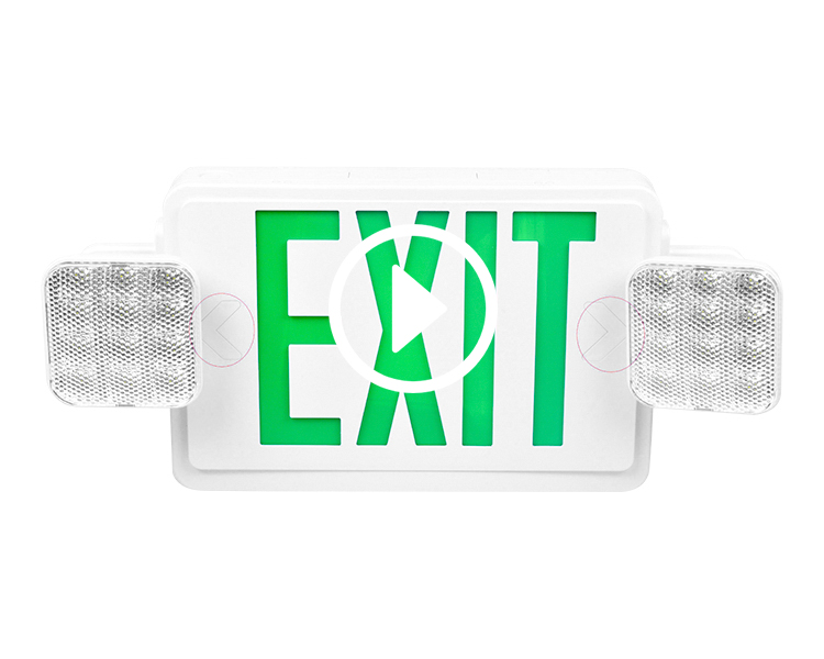 JLEC2GW-LED COMBO EXIT EXIT TANDA dengan huruf hijau