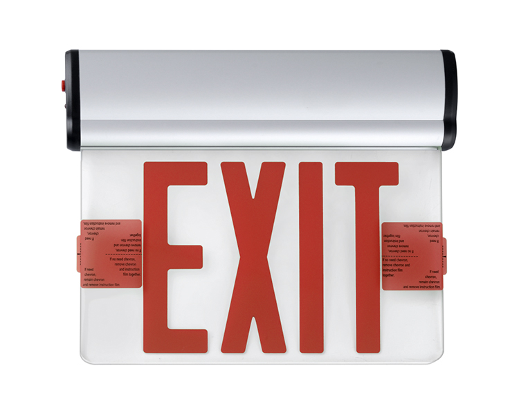 Jelbex1rc-Single Face Red LED Exit Sign dengan Panel Akrilik Bertingkat Tinggi